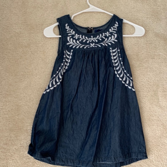 Blue Rain Dark Chambray Tank Top with White Detail - Picture 2 of 4